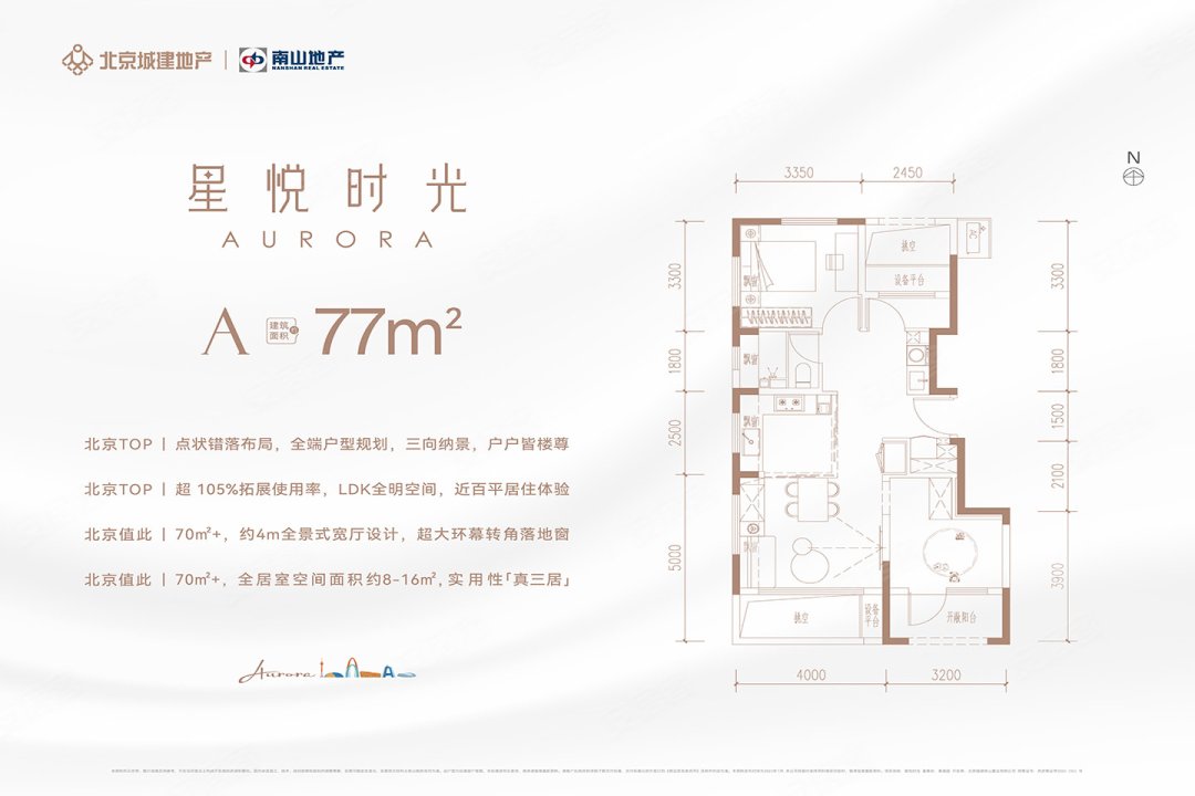 A户型 3室2厅1卫
