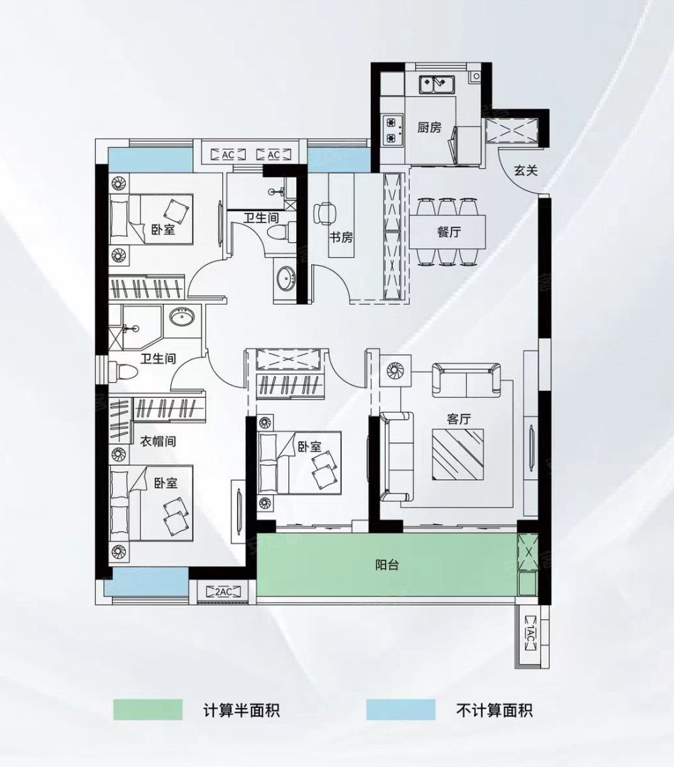 D户型 4室2厅2卫
