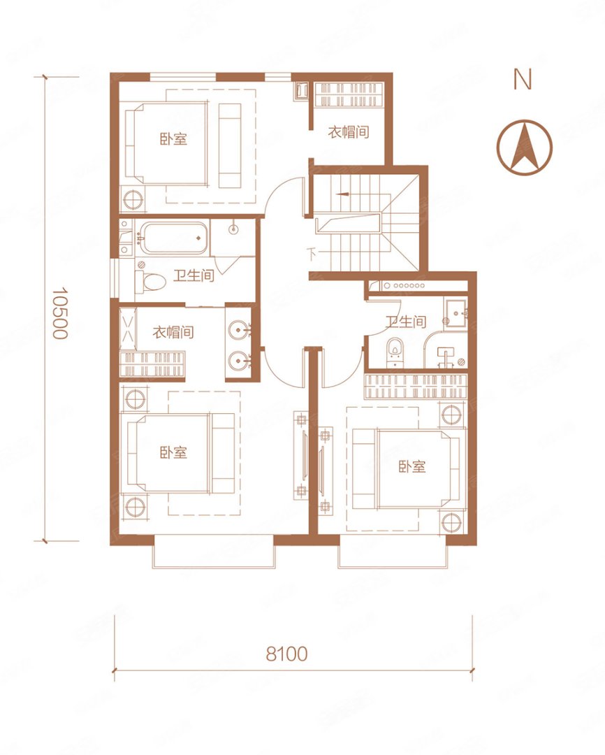 5F下叠户型 低密住宅