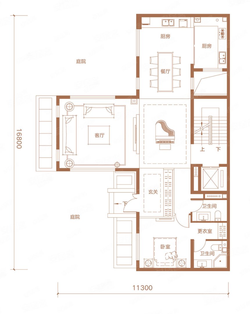 中合院户型 低密住宅