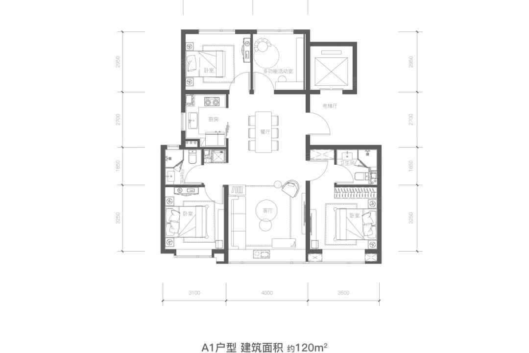 A1户型 4室2厅2卫